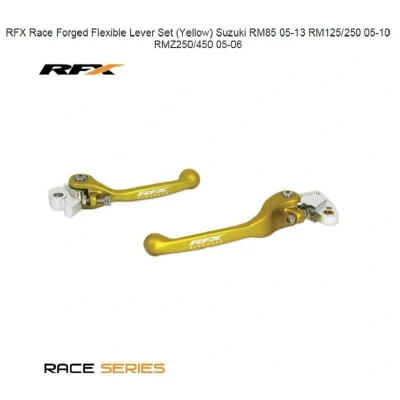 Afbeelding van RFX Race Series Gesmede Flexibele Hendels Geel Suzuki RM85 2005 2017 RM125 RM250 2008 RMZ250 RMZ450 2006