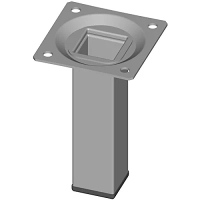 Afbeelding van DIY Element System Meubelpoot vierkant metalen vierkante voet, ideaal als tafelpoot voor het ontwerpen van individuele meubels 25 x mm, lengte 100 wit aluminium
