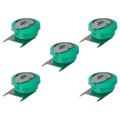 Afbeelding van vhbw 5x NiMH vervangende knoopcel batterij tab 3 pins type V40H 40mAh 1.2V geschikt voor modelbouw batterijen, zonne verlichting etc.