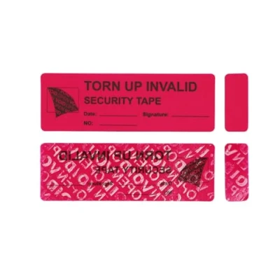 Afbeelding van 100 stks Tamper Evident Security Stickers Tape Resistant Labels Seals Veiligheid Voorkom Geopende Void (2.5x8cm Gemerkt op Sticker)