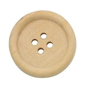 Afbeelding van 12 edele houten knopen 30 mm rond natuur 4 gats knop voor naaien knutselen scrapbooking jasknoppen ambachtelijke viergats helder