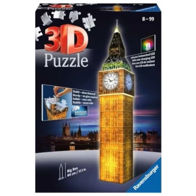 Afbeelding van Ravensburger 3D puzzel Big Ben night edition 216 stukjes