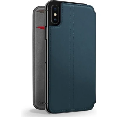 Afbeelding van Apple iPhone Xr Hoesje Echt leder Twelve South Bookcase Blauw Telefoonhoesje
