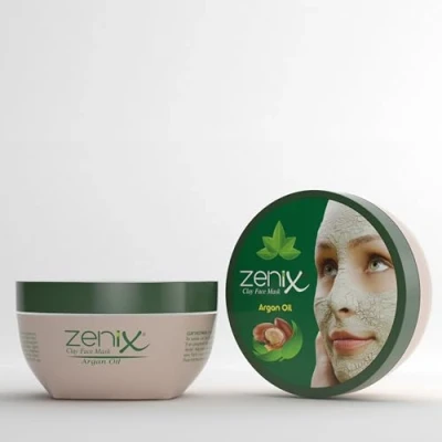 Afbeelding van Zenix Kil Maskesi Clay Face Mask arganolie 350 g Argan gezichtsmasker met kleiaarde gezichtskuur gezichtsverzorging voor mannen tegen puistjes, mee eters en onzuiverheden