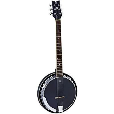 Afbeelding van Ortega Raven Series OBJE350/6 SBK zes snarige banjo met tas
