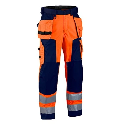 Afbeelding van Blaklader Werkbroek softshell High Vis 1567 2517 Oranje/Marineblauw