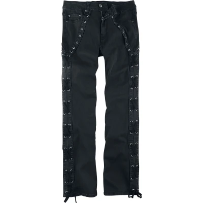 Afbeelding van Gothicana Zwarte jeans met zijvetersluiting Heren W36L34