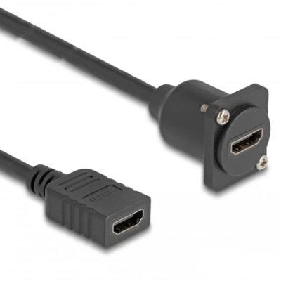 Afbeelding van Delock D Typ HDMI Kabel Buchse zu schwarz 20 cm HQ products