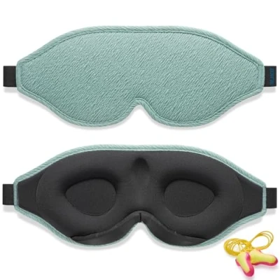 Afbeelding van 2024 Innovatief Slaapmasker voor Mannen en Vrouwen, 100% Lichtblokkerend Ontwerp Oogmasker om te Slapen, een Dutje Doen, Mediteren, Reizen (Meer groen)