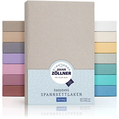 Afbeelding van JULIUS ZÖLLLNER hoeslaken Jersey taupe 70 x 140 cm