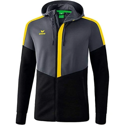 Afbeelding van Erima Squad trainingsjack met capuchon slate grey/zwart/geel