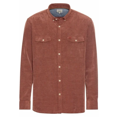 Afbeelding van Camel Active overhemd heren enkele manchet rood effen