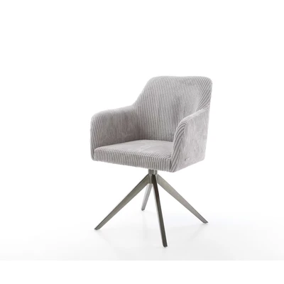 Afbeelding van DELIFE Draaistoel Greg Flex koord zilver grijs kruisframe breed grafiet 360 draaibaar rocker functie pocketveer kern