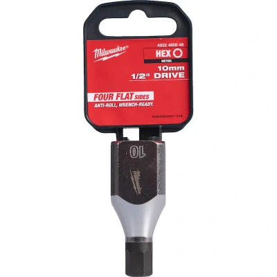 Afbeelding van MILWAUKEE 4932480848 dop 1/2&quot; FOUR FLAT Hex 10 mm