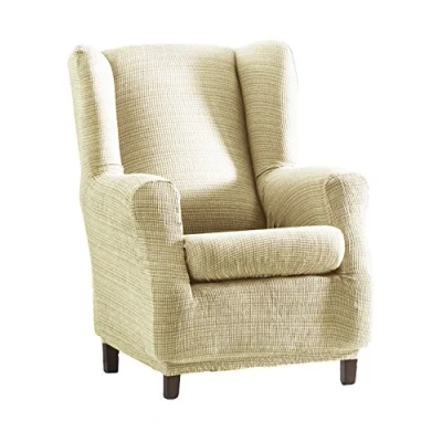Afbeelding van Eysa Aquiles elastische banksprei vleugelfauteuil kleur 00 ecru, polyester katoen, 37 x 29 5 cm