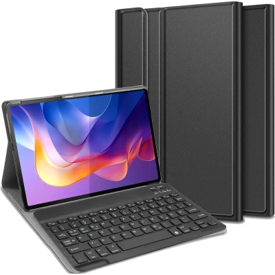 Afbeelding van Cazy Tablet Hoes met Toetsenbord geschikt voor Xiaomi Redmi Pad 2 QWERTZ Bluetooth Keyboard Case Zwart