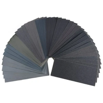 Afbeelding van Carehabi 42 stuks schuurpapierset, nat en droog schuurpapier, fijn 120 3000 schuurpapier voor metaal, auto, houten meubels, steen, lak, glas, 23 x 9,5 cm