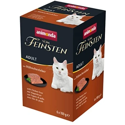 Afbeelding van animonda Vom Feinsten volwassen kattenvoer, natvoer voor katten, met kippenlever, 6 x 100 g
