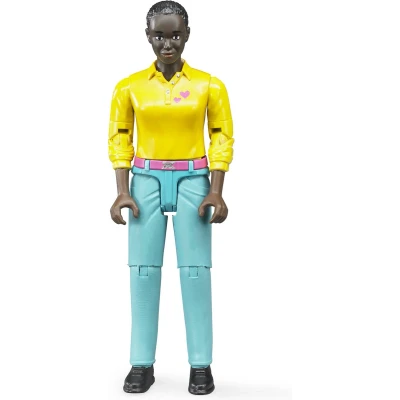 Afbeelding van Bruder bworld Vrouw met donkere huidskleur en turquoise broek