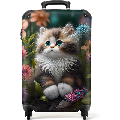 Afbeelding van NoBoringSuitcases.com® Kinderkoffer meisje kitten Reiskoffer meisjes 55x35x25