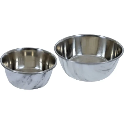 Afbeelding van Eetbak hond RVS deco marmer 950 ml Gebr. de Boon