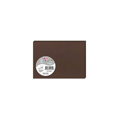 Afbeelding van Clairefontaine 11342C verpakking met 25 afzonderlijke kaarten formaat C6, 11 x 15,5 cm 210 g/m² kleur: cacao uitnodigingskaarten voor evenementen en correspondentie Pollen serie premium