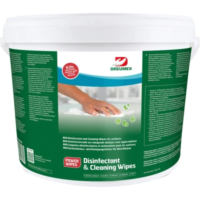 Afbeelding van Dreumex Disinfectant &amp; Cleaning Desinfectiedoekjes emmer 800 stuks wit