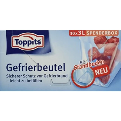 Afbeelding van Toppits Vrieszakken, 3 liter, staande bodem, (1x30 stuks), transparant