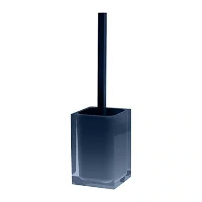 Afbeelding van GEDY Auckland Toiletborstel van transparante hars, kleur petrolblauw, afmetingen: 37,5 x 9,8 cm en gewicht 0,86 kg
