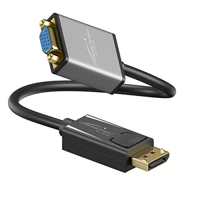 Afbeelding van KabelDirekt DisplayPort DP op VGA adapter 0,15 m (maximale resolutie 1920 x 1200/60 Hz, geschikt voor grafische kaarten met uitgang, beamer of monitor ingang) PRO Series