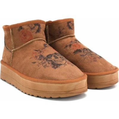 Afbeelding van GOBY Skull Enkellaarsjes Damesboots Laarzen Hoge kwaliteit Handmade Maat 38