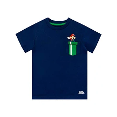 Afbeelding van Super Mario Jongens T shirt, Blauw, 8 9 jaar