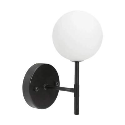 Afbeelding van PR Home Sigma S LED wandlamp 1 lamp zwart/opaal