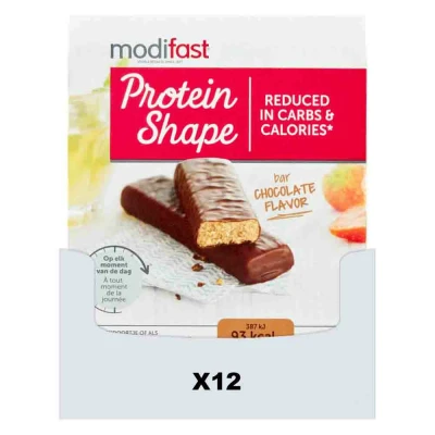 Afbeelding van 12x Modifast Protein Shape Reep Chocolade 6 x 27 gr