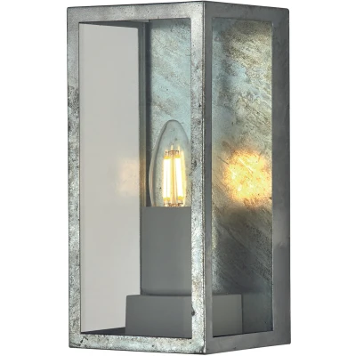 Afbeelding van Searchlight Antiek zilveren buitenlamp Box II 90151SI