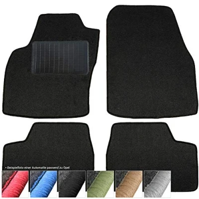 Afbeelding van moto MOLTICO Vloermatten auto velours automatten zwart set 4 delig geschikt voor Opel Calibra 1990 1997 (zwart siernaden)