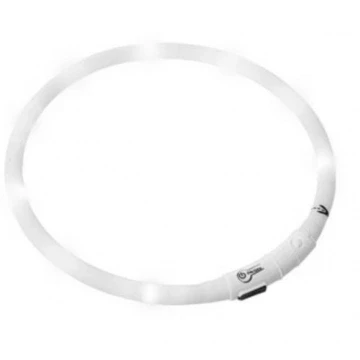 Afbeelding van LED EASYDOG halsband wit inkortbaar 20 tot 70 CM oplaadbaar