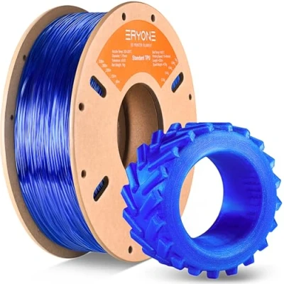 Afbeelding van ERYONE TPU filament, 1,75 mm, 3D printer, 1 kg, spoel, 0,05 transparant blauw