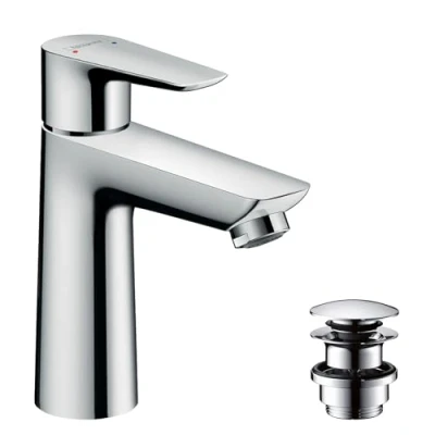 Afbeelding van Hansgrohe Talis E 1 grps wastafelmengkraan 110 met push open