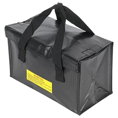 Afbeelding van Li‑Po Safe Bag, hittebestendig Brandwerende Bag Stralingsbestendig Zwart voor opslag van RC vliegtuigbatterijen Lipo batterijen