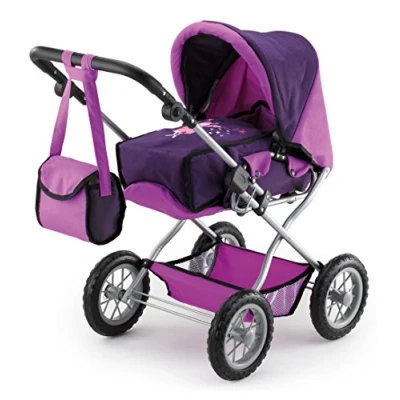 Afbeelding van Bayer Design 15012AA Poppenwagen Grande, tas, verstelbaar, paars