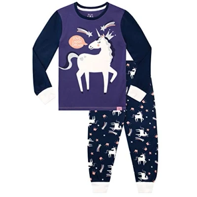 Afbeelding van Harry Bear Meisjes Pyjamas Nauwsluitend Fit Eenhoorn Paars 116