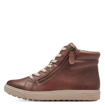Afbeelding van Jana Dames sneakers hoog met ritssluiting Vegan, cognac, 39 EU