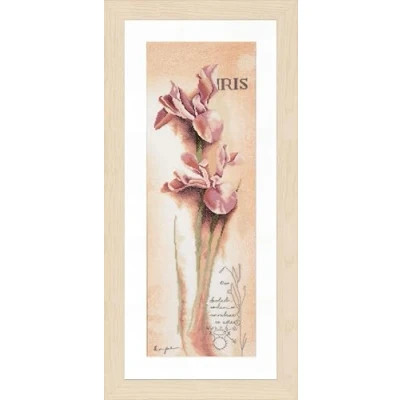Afbeelding van Lanarte Verpakking met telpatronen Iris Botanisch kruissteekverpakking, katoen, meerkleurig, 20 x 60 0,3 cm