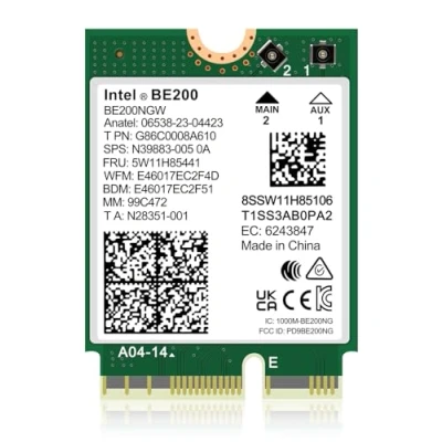 Afbeelding van NICGIGA WiFi 7 Wireless Card Intel BE200 NGW, Bluetooth 5.4, 5800Mbps M.2/NGFF Network Support Windows 10/11 (64bit), Linux, Not AMD. Ideal for WiFi7/WiFi6E/WiFi6/WiFi5 Router and AP