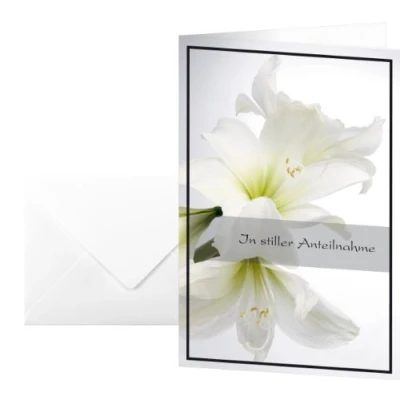 Afbeelding van sigel trouwkaarten witte amaryllis b115xh170mm