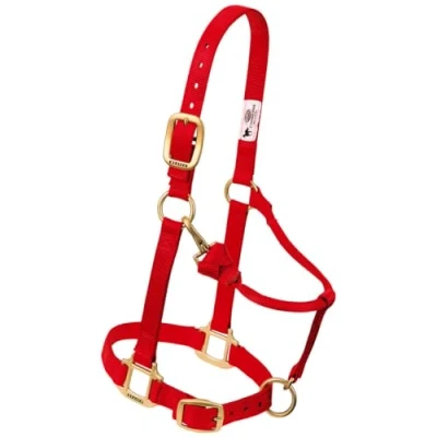 Afbeelding van Weaver Leather Originele Verstelbare Nylon Paard Halter, Rood, Arabisch/Cob