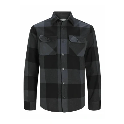 Afbeelding van Jack &amp; Jones OVER Kariertes Overhemd, Heren, Maat: XS, Asphalt