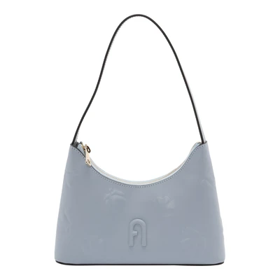 Afbeelding van FURLA Leren Schoudertas Avondtas Diamante Mini Shoulder Bag Nuvola Lichtblauw