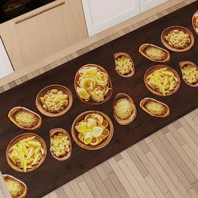 Afbeelding van PETTI Artigiani Italiani Tapijt voor keuken, antislip en wasbaar, 52 x 480 cm, Pasta 2, 100% Made in Italy